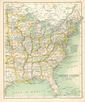c1912 Map of the UNITED STATES Eastern Division Chart Regions (BS62)