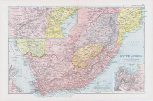1898 Antique Map SOUTH AFRICA Environs of Cape Town Durban Cape Colony (NGA27)