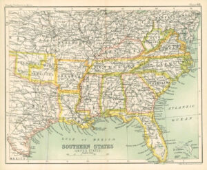 c1912 Map of the SOUTHERN STATES United States Chart Regions (BS65)