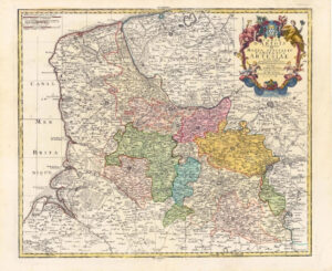 c1750 Large Map FRANCE CARTE D'ARTOIS Dunkirk Lille Cambai Doui Homann (HM28)