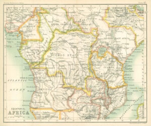 c1912 Map of EQUATORIAL AFRICA Chart Regions (BS52)