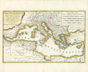 1770 Large Map MARE MEDITERRANEUM UNACUM Mediterranean Sea Europe Homann (HM2)