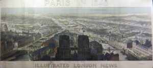 1848 - HUGE Original Antique Print - PANORAMIC VIEW OF PARIS from NOTRE DAME (4)