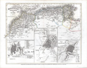 c1845 Antique Map  PLAN MOROCCO North Africa ALGIER CONSTANTINE TUNIS (025)