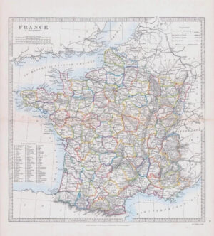 c1860 Antique Map FRANCE IN DEPARTMENTS Somme Marne Gers Loire Calvados (MA/9)