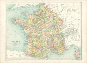 1912 Original Colour Antique Map  - FRANCE MAP CORSE Corsica    (58)