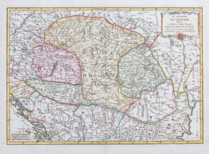1783 - LE ROYAUME DE HONGRIE Large Map of Hungary and region by Lattre (JM)