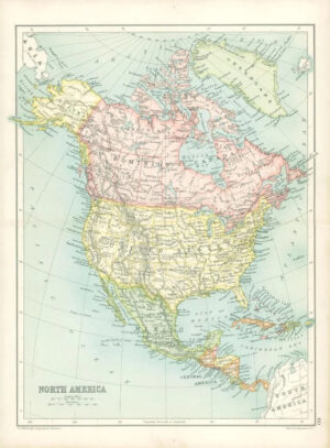 1912 Original Colour Antique Map  -  NORTH AMERICA   (27)