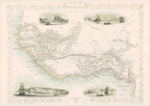 1851 - Original Antique Map WESTERN AFRICA by Tallis CAPE COAST (DW8)