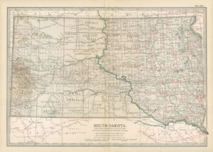 1903  Large Colour Map SOUTH DAKOTA (EB92)