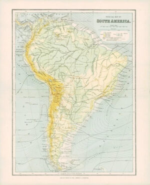 1900 Original Antique Colour Map of SOUTH AMERICA Falkland Islands Tierra (23)