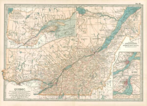 1903  Large Colour Map QUEBEC (EB57)