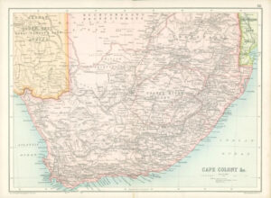1912 Original Colour Antique Map  -  AFRICA CAPE COLONY  (47)