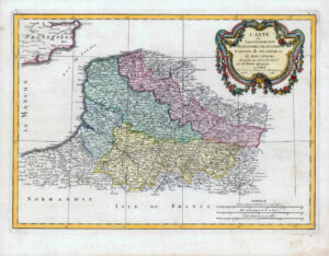 1785 Large Map FRANCE French Regions PICARDY ARTOIS FLANDERS by Bonne  (JM)