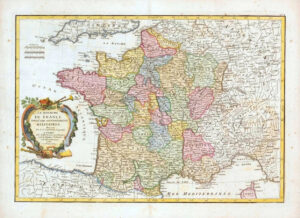 1782 FRANCE GOUVERNEMENTS MILITAIRES Map of France Military Departments (JM)