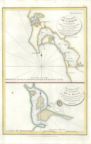 1798 Antique Map - PLAN OF PORT OF SAN DIEGO & SAN BLAS California Perouse (56)
