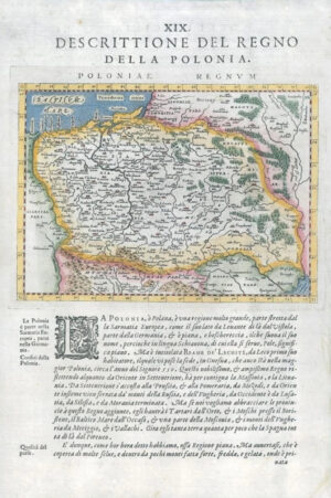 1597/8 Map DESCRITTIONE DEL REGNO DELLA POLONIA Poland Poloniae Regnum (G9)