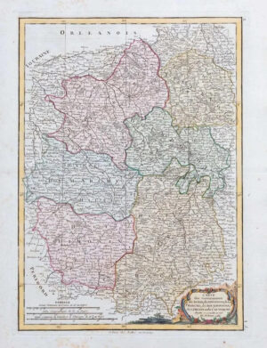 1786 France Map BERRI NIVERNOIS MARCHE BOURBONNOIS LIMOSIN Auvergne (JM)