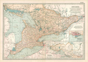 1903  Large Colour Map ONTARIO (EB56)