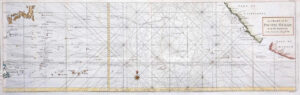 c1750 Large Sea Chart PACIFIC OCEAN Spanish Galleons Philippines Mexico (LM12)