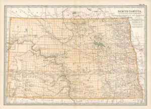 1903  Large Colour Map NORTH DAKOTA (EB91)