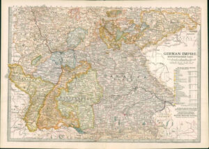 1903  Large Colour Map GERMAN EMPIRE Southwestern Part (EB21)
