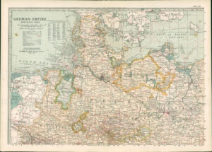 1903  Large Colour Map GERMAN EMPIRE Northern Part (EB20)
