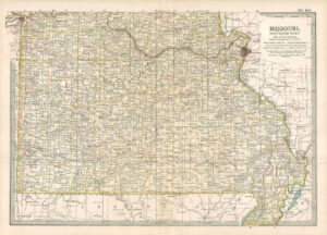 1903  Large Colour Map MISSOURI Southern Part (EB96)