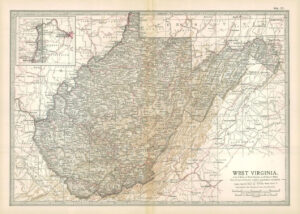 1903  Large Colour Map WEST VIRGINIA (EB72)