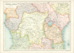 1912 Original Colour Antique Map  -  AFRICA CENTRAL MAP    (30)