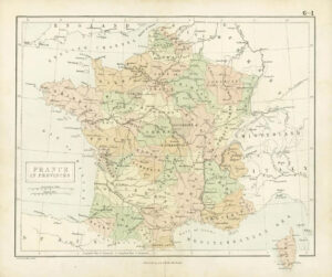 1860 Antique Map of FRANCE by Hughes/Bartholomew Colour  (5)