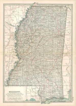 1903  Large Colour Map MISSISSIPPI (EB78)