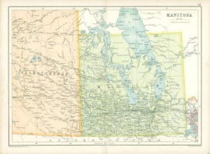 1912 Original Colour Antique Map - CANADA MANITOBA SASKATCHEWAN (68)