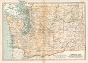 1903  Large Colour Map WASHINGTON (EB103)