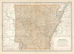 1903  Large Colour Map ARKANSAS (EB79)