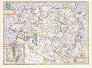 1676 Antique Map PROVINCE ULSTER Ireland  by John Speed Bassett Chiswell (JS)