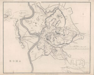 1809 Original Antique Map of ROMA by Wilkinson (WKM52)