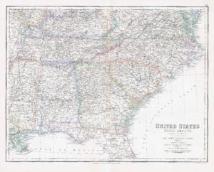 c1860 Large Antique Map UNITED STATE North America by Swanston (FJM-37)