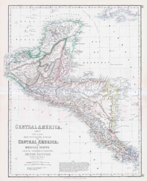 c1860 Large Antique Map CENTRAL AMERICA by Swanston (FJM-40)