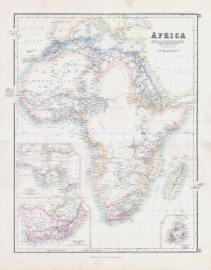 c1860 Large Antique Map AFRICA by Swanston (FJM-47)