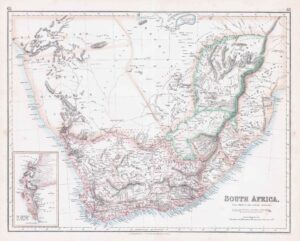 c1860 Large Antique Map SOUTH AFRICA by Swanston (FJM-48)