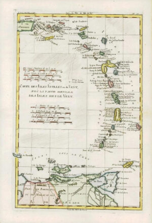 1780 Antique Map ANTILLES WEST INDIES Porto Rico St Croix Virgin by Bonne (13)