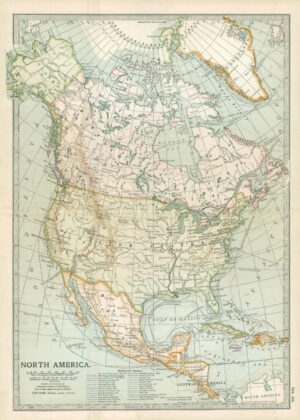 1903  Large Colour Map NORTH AMERICA  (EB53)