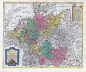 1750 Germany Map GERMANIA SECUNDUM OBSERVATIONES TYCHONIS by Lotter (HM44)