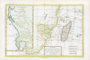 1773 Map CARTE DU CANAL DE MOSAMBIQUE MADAGASCAR Mozambique Africa (BM3-14)