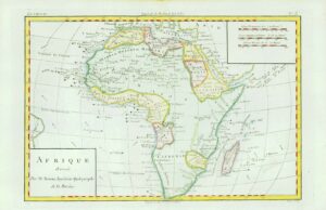 1773 Original Antique Map AFRIQUE DRESSEE PAR M BONNE Africa Continent (BM3-19)