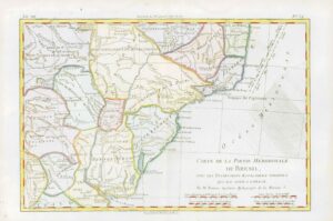 1773 Map CARTE DE LA PARTIE MERIDIONALE DU BRESIL Brazil Argentina (BM3-25)