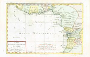 1773 Map CARTE DE LA HAUTE ET DE LA BASSE GUINEE Africa Sierra Leone (BM3-26)