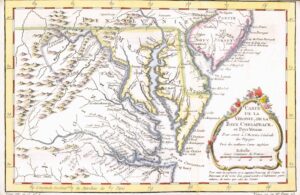 1770 Map CARTE VIRGINIE BAYE CHESAPEACK PAYS VOISINS Chesapeake Maryland (BM3...