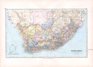 1887 Large Antique Folio Map SOUTH AFRICA By Stanford (SLA66)